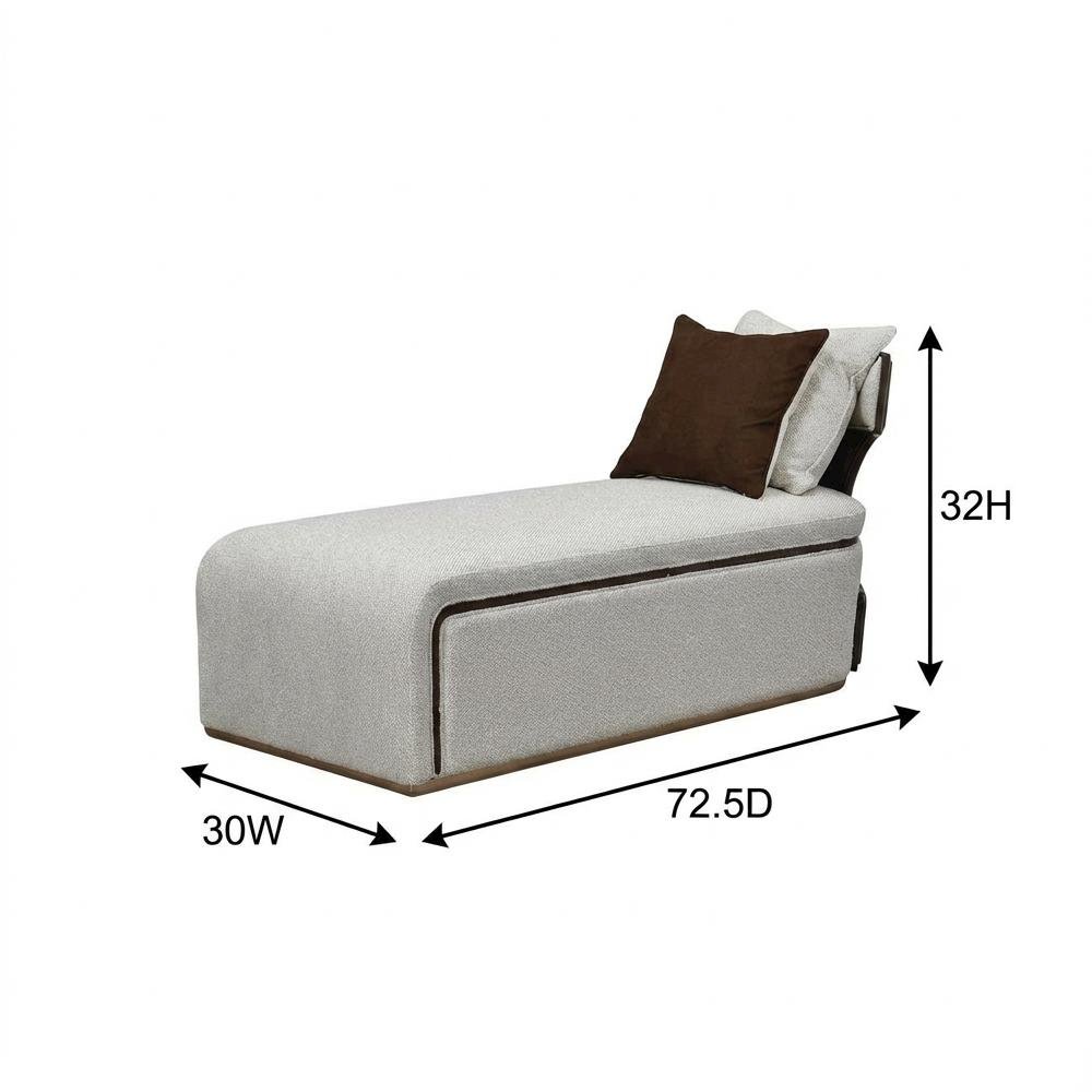 West Kensington Chaise - Buff/Medium Espresso