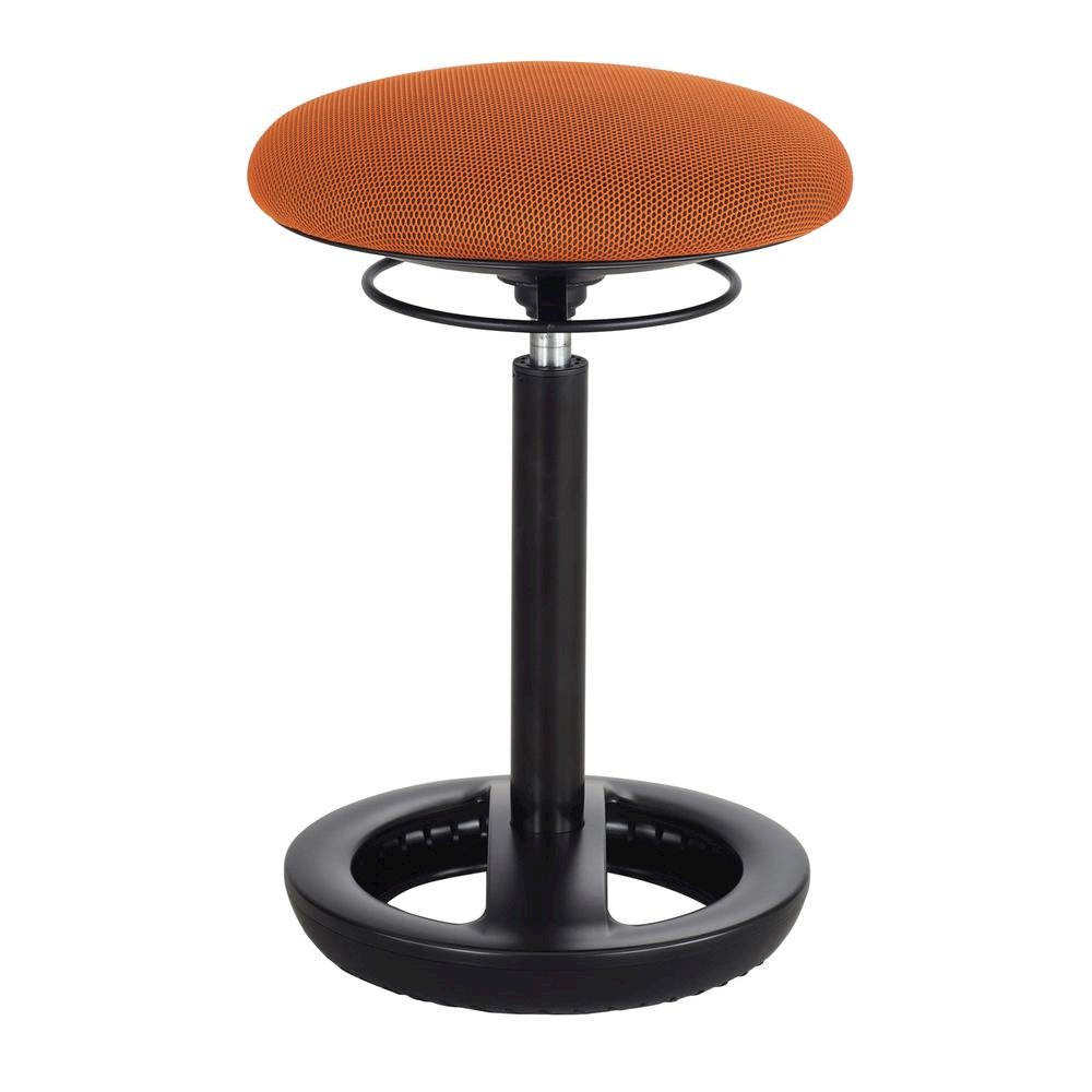 Twixt Desk Height Ergonomic Stool, 22.5" Seat Height, Supports up to 250 lbs., Orange Seat/Orange Back, Black Base