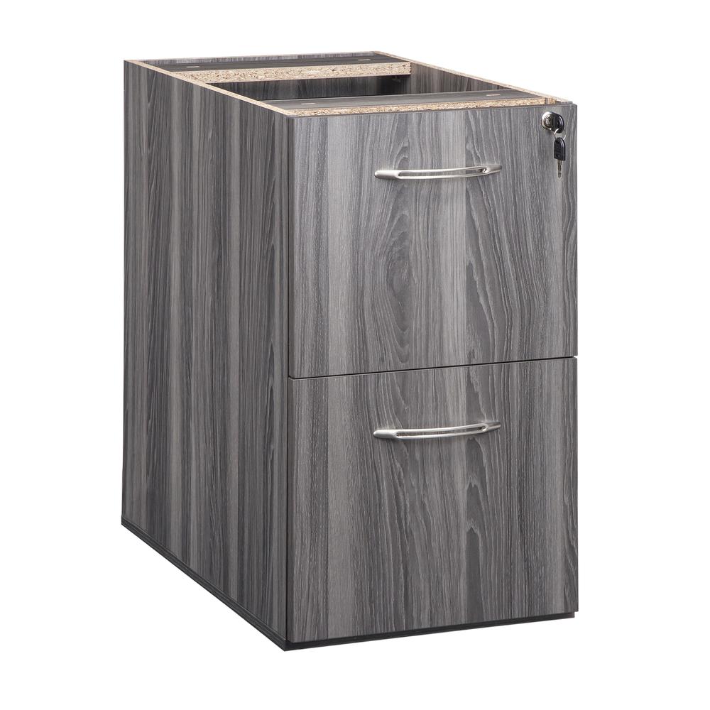 Credenza FF Ped, Gray Steel