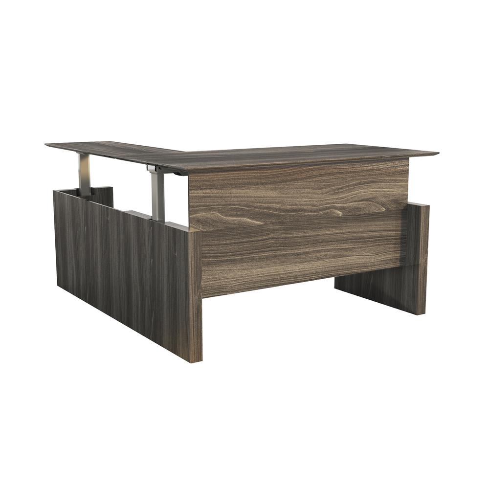 Medina™ Height-Adjustable Straight Front Desk with Return, 72” - GraySteel