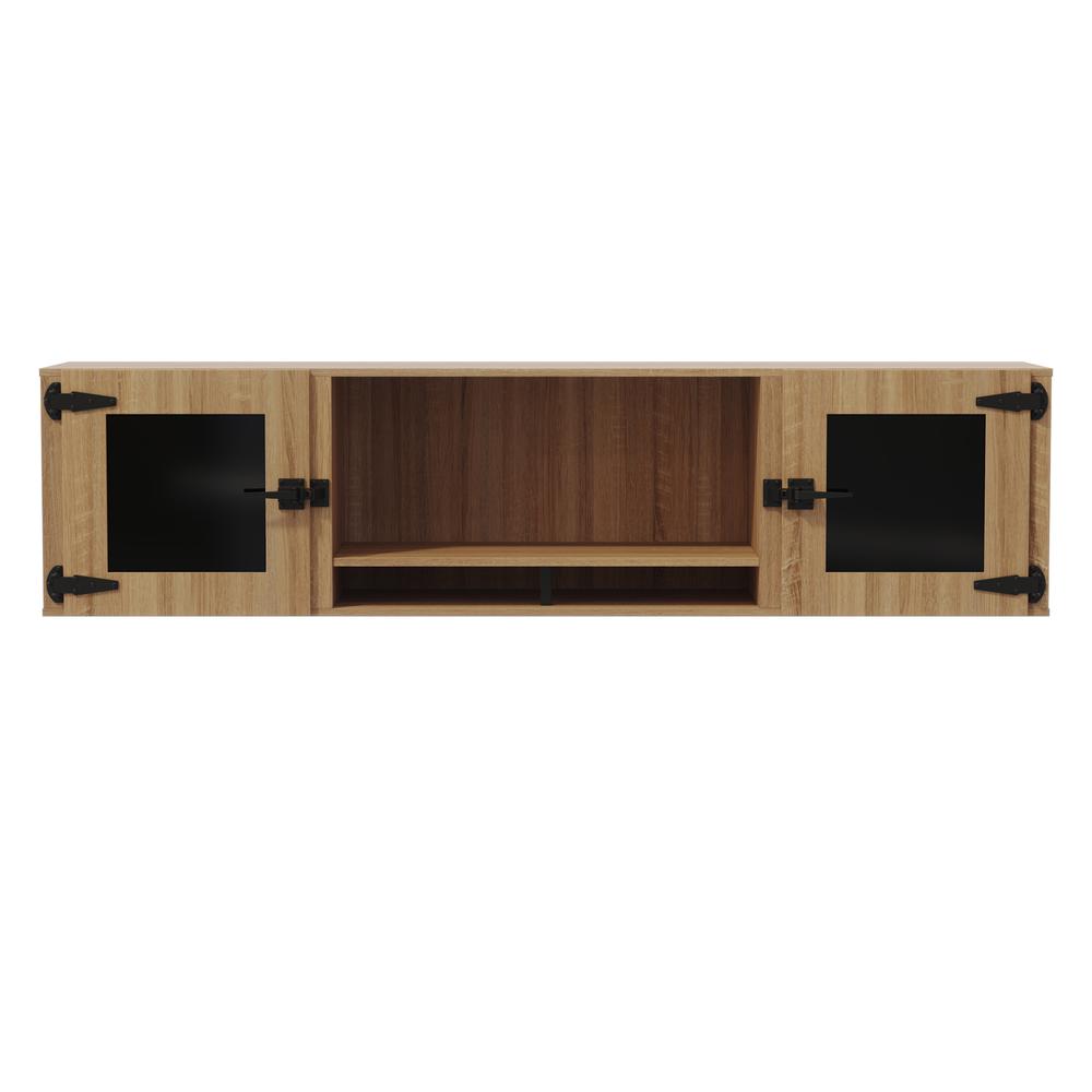 Mirella™ 72” Wall-Mounted Hutch with Glass Doors - SandDune