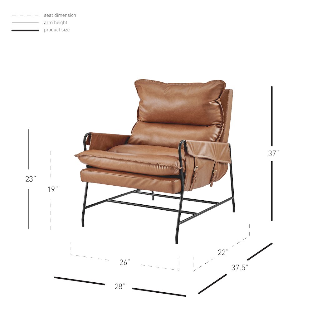 Thierry Faux Leather Accent Arm Chair