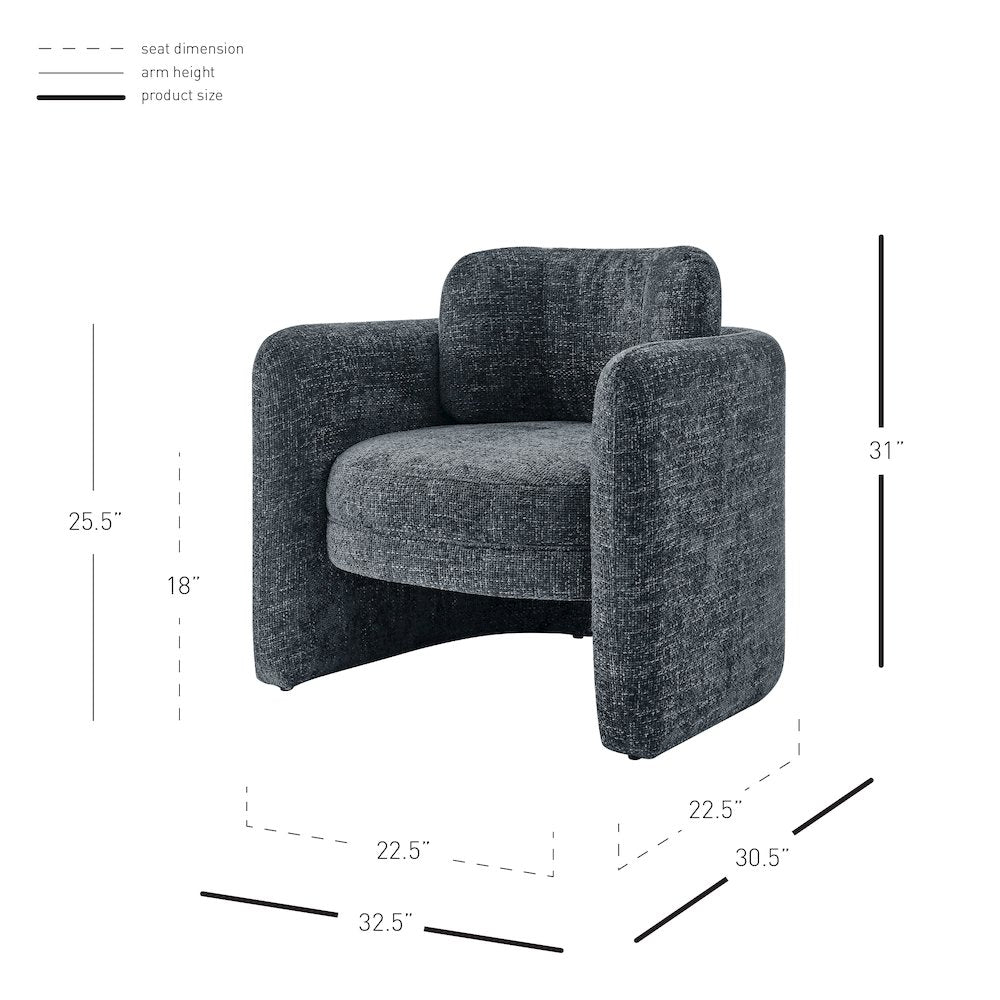 Deryll Chenille Accent Arm Chair
