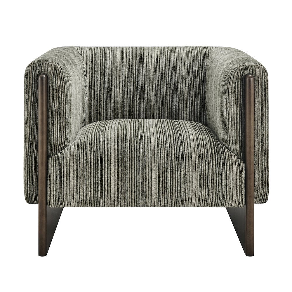 Daxon Accent Arm Chair - Stria Olive Chenille