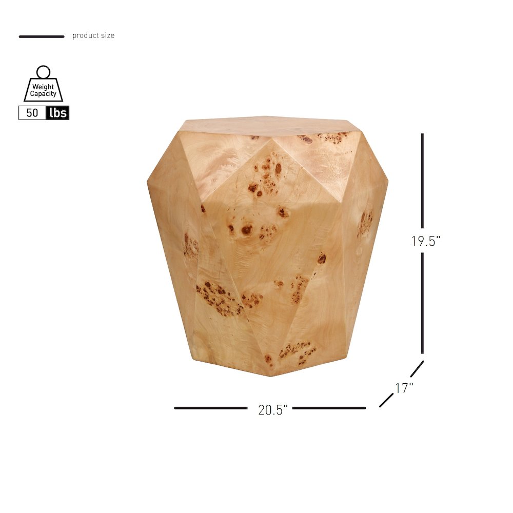 Malva Burl Wood Side/End Table
