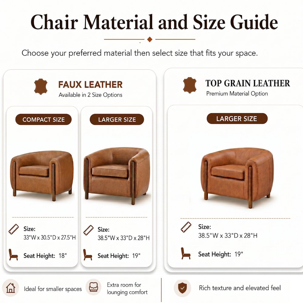Ruth Faux Leather Accent Arm Chair