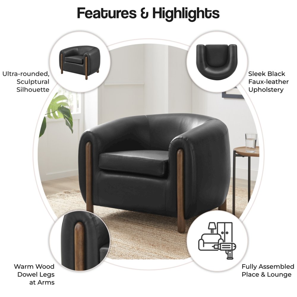 Cordelia Faux Leather Accent Arm Chair