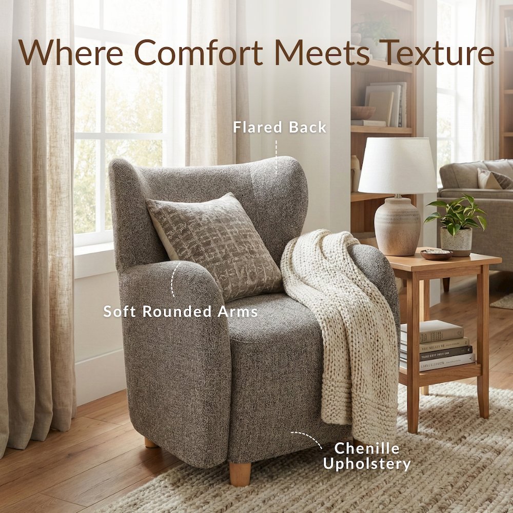Tiffany Accent Chair - Nexa Brown Chenille