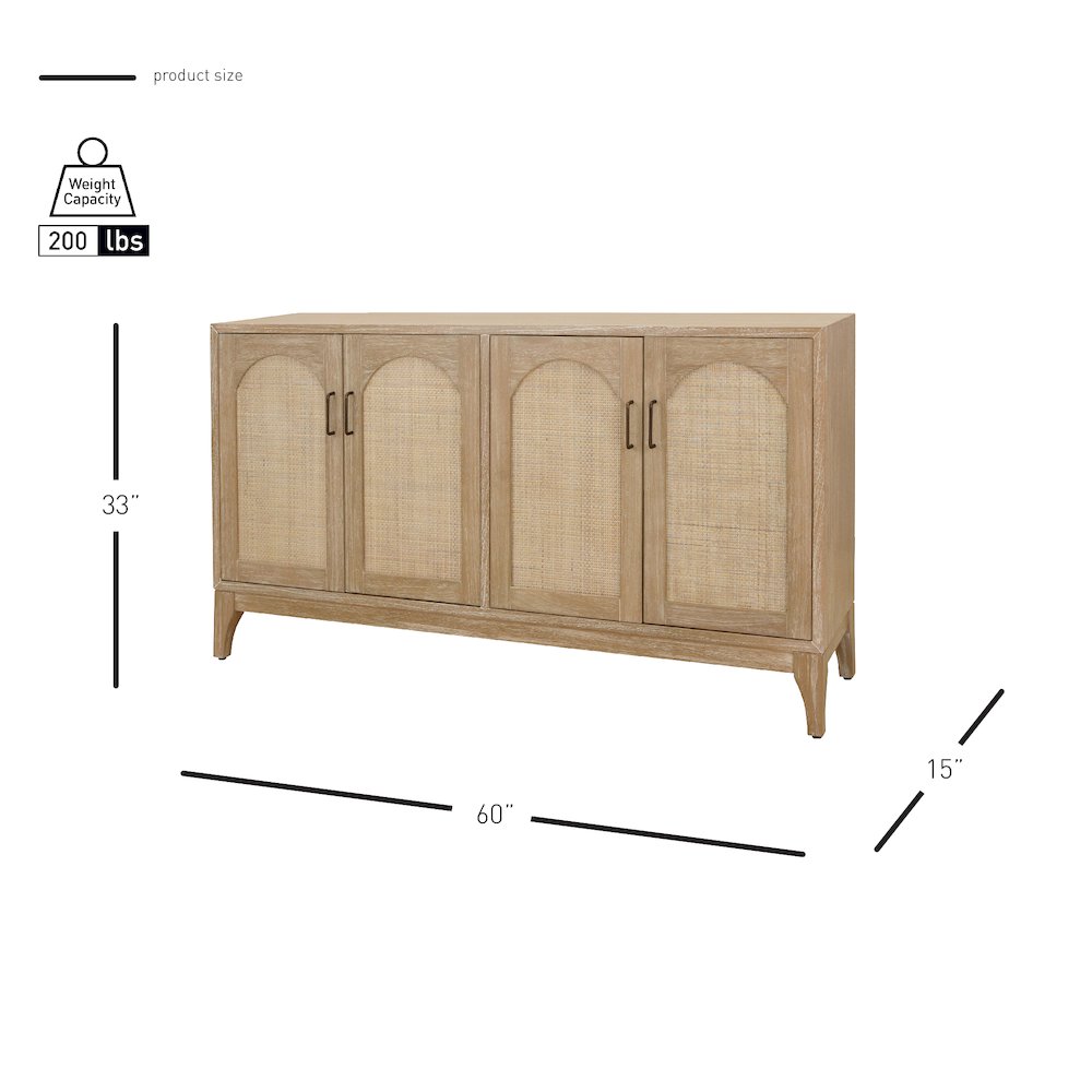 Chantilly 4-Door Buffet - Brushed Sand