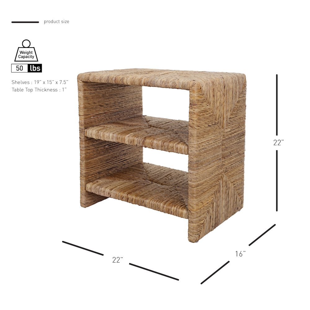 Kanza Abaca Nightstand/Side Table