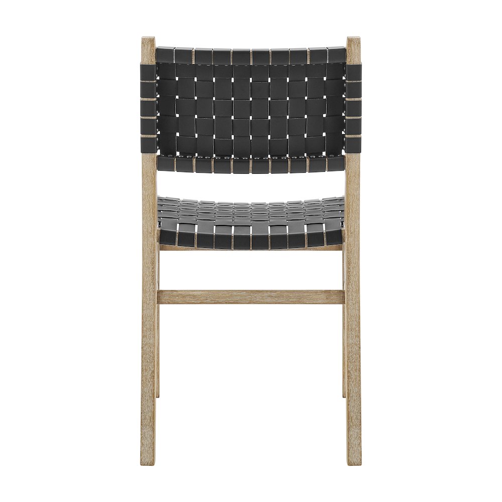 Marco Faux Leather Dining Side Chair Drift Wood Frame, (Set of 2)