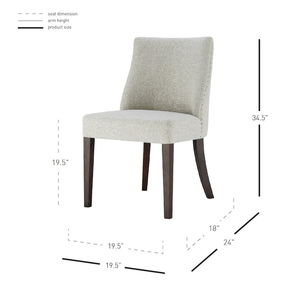 New Paris Fabric Chair, (Set of 2)