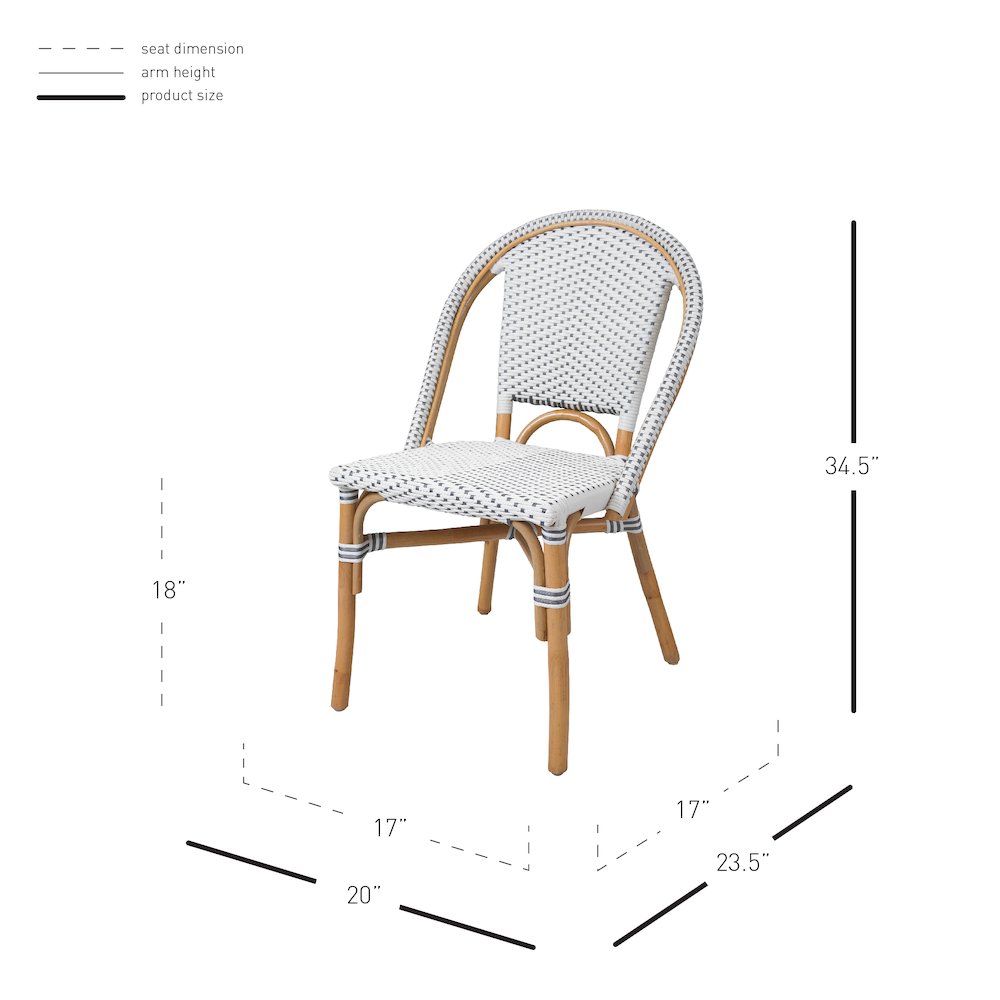 Avignon Paris Rattan Bistro Chair, (Set of 2)