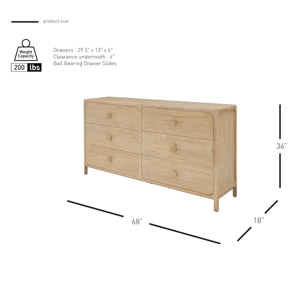 Hansville Dresser 6 Drawers