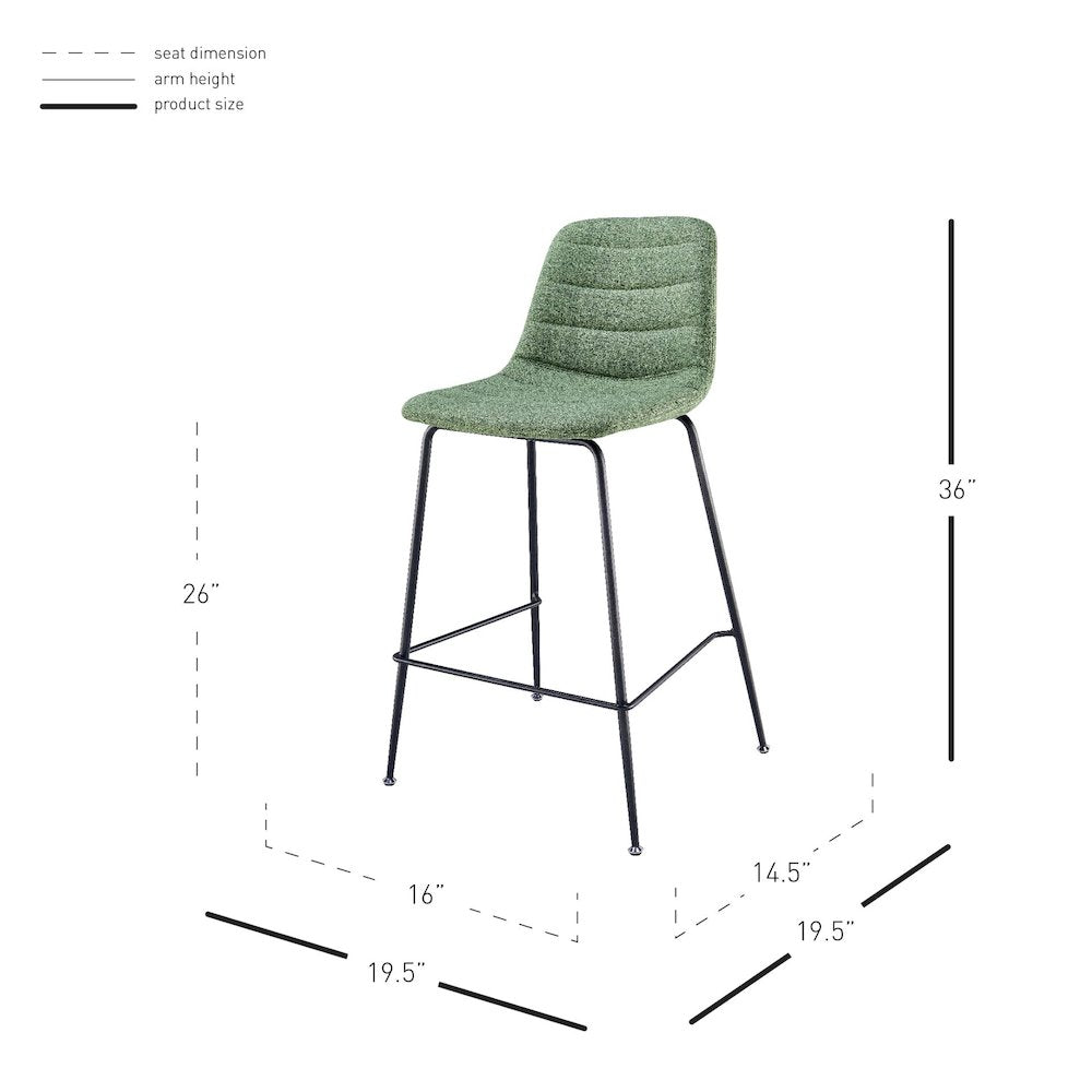 Caleb Fabric Counter Stool, (Set of 4)
