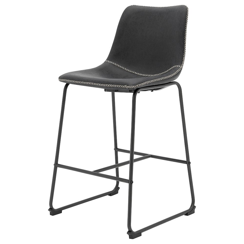 Vesta Faux Leather Counter Stool, (Set of 2)