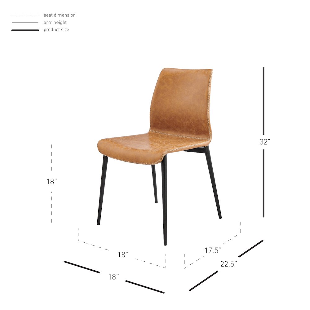 Jayden Faux Leather Dining Side Chair, (Set of 2)