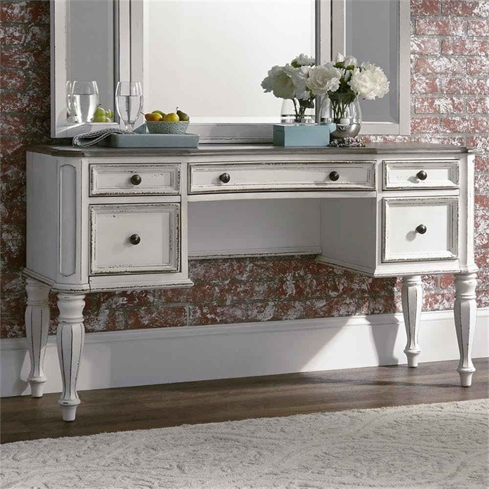 Magnolia Manor Vanity Desk in Antique White