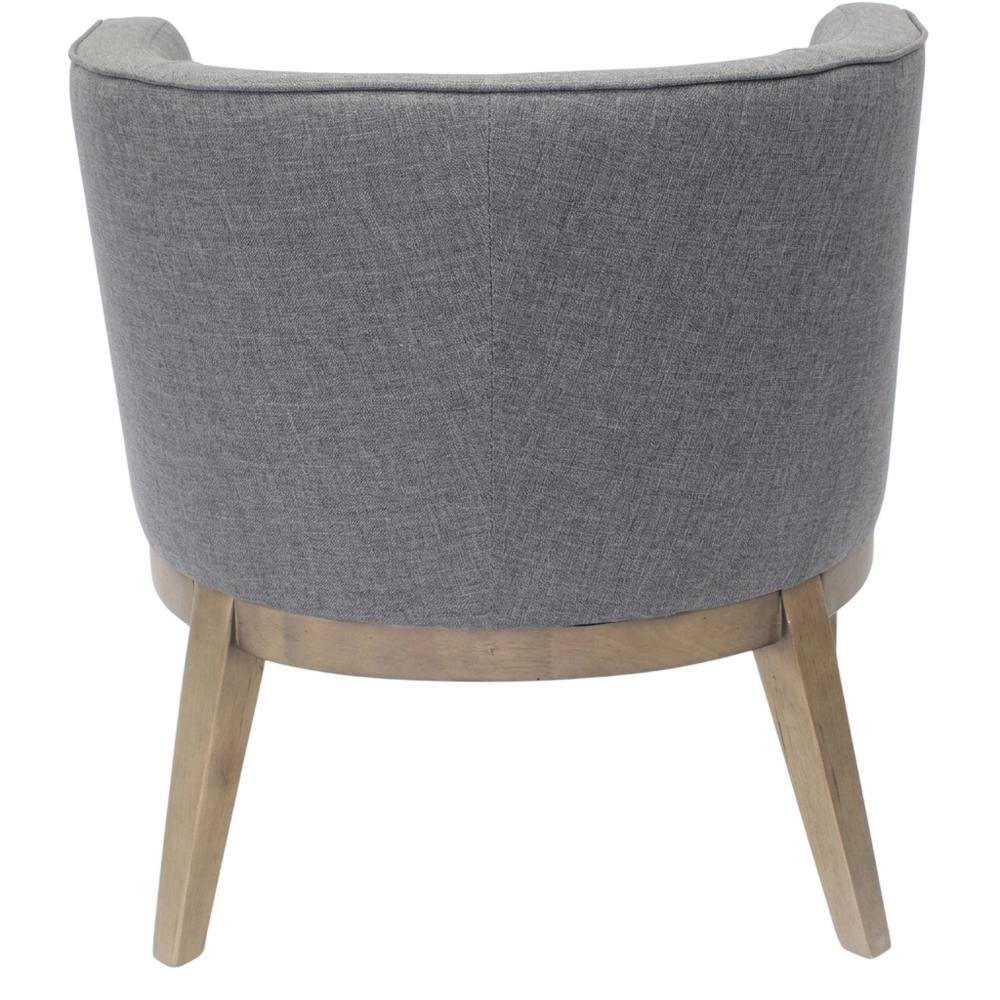 Commercial Grade Linen Accent Chair with Mid-Century Modern Japandi Style