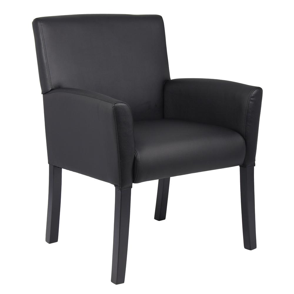 Boss Executive Box Arm Chair W/Mahogany Base