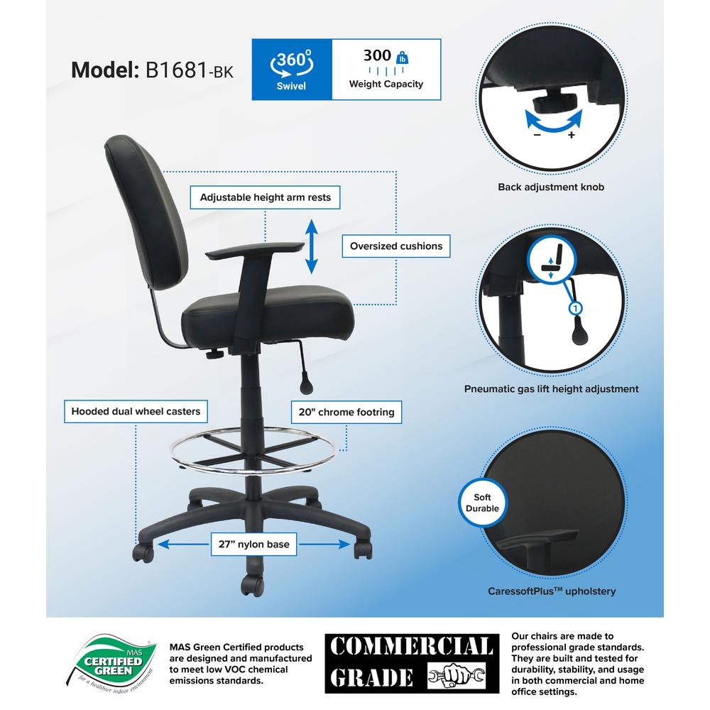 Boss Oversized Drafting Stool