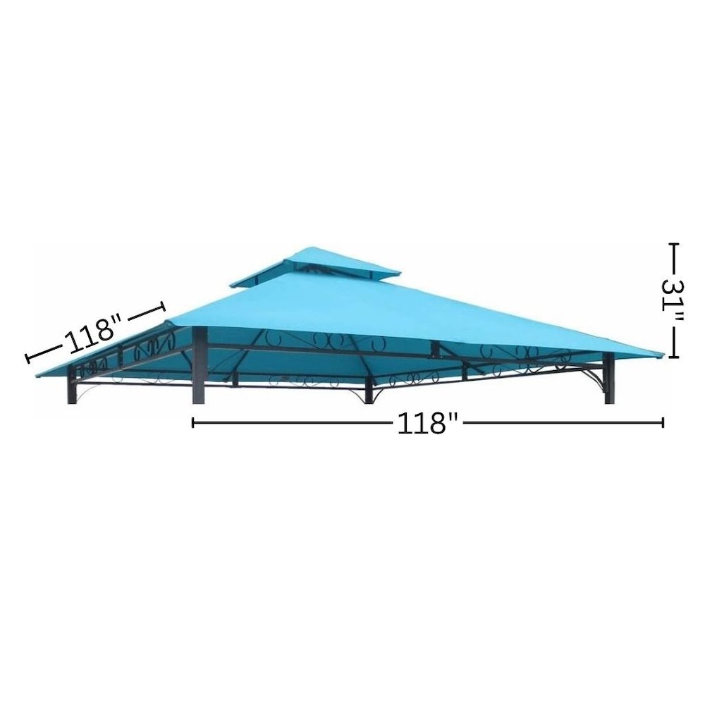 Replacement Canopy in Aqua Blue Polyester, 10 ft. Vented Gazebo Top