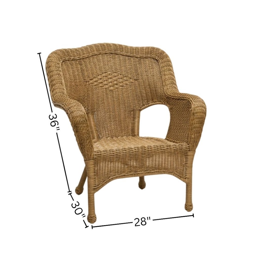 Patio Chairs Set of 2, Mocha Resin Wicker, Stackable, Steel Frame