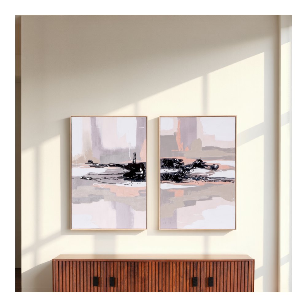 Beyond the Veil Hand Painted Framed Diptych