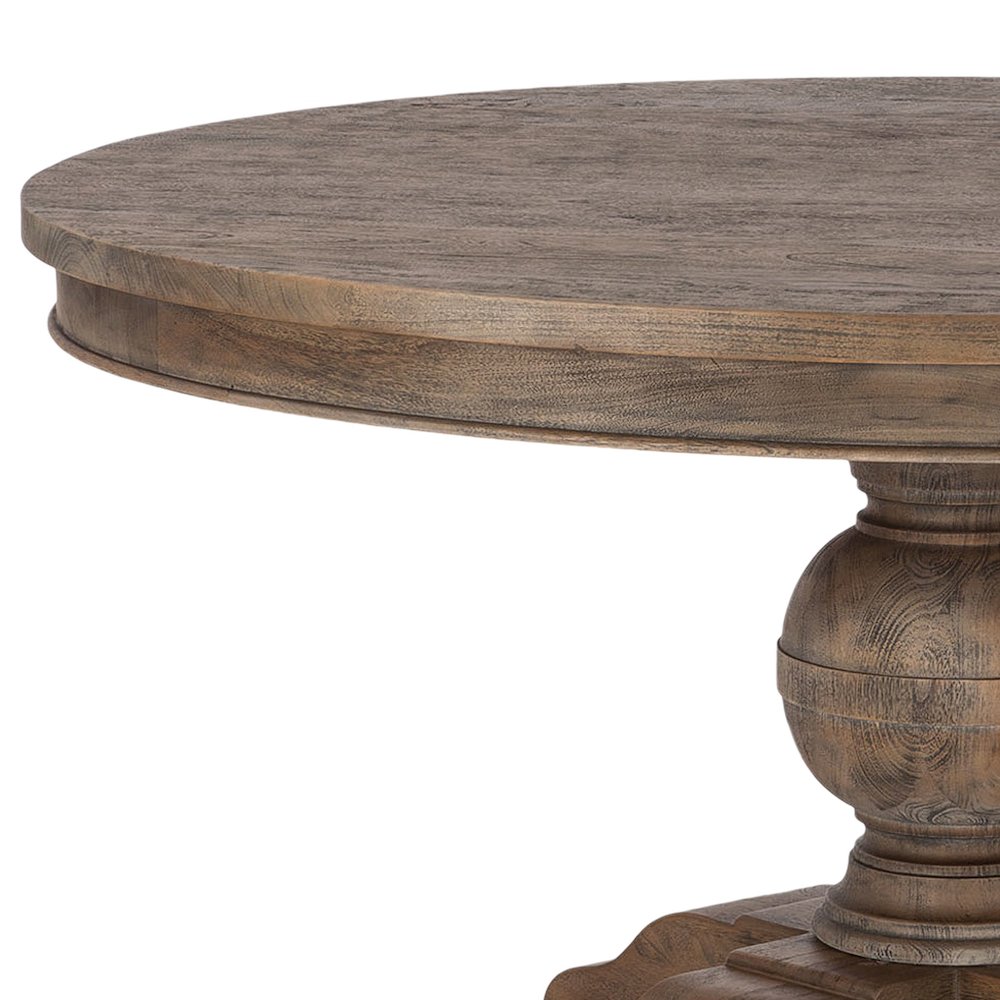 Chatham Downs 60" Round Dining Table in Weathered Teak Finish
