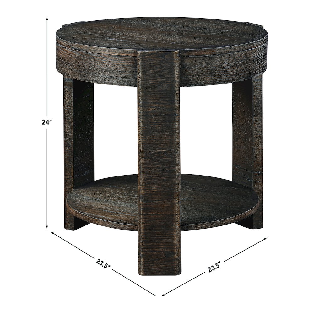 Salina Espresso Round End Table