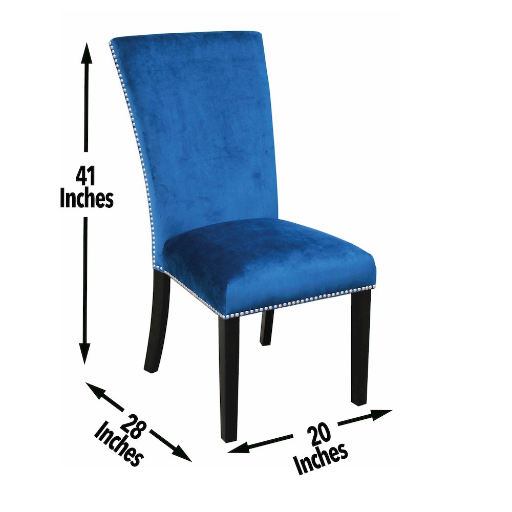 Camila 9PC Square Dining Set Blue Chair