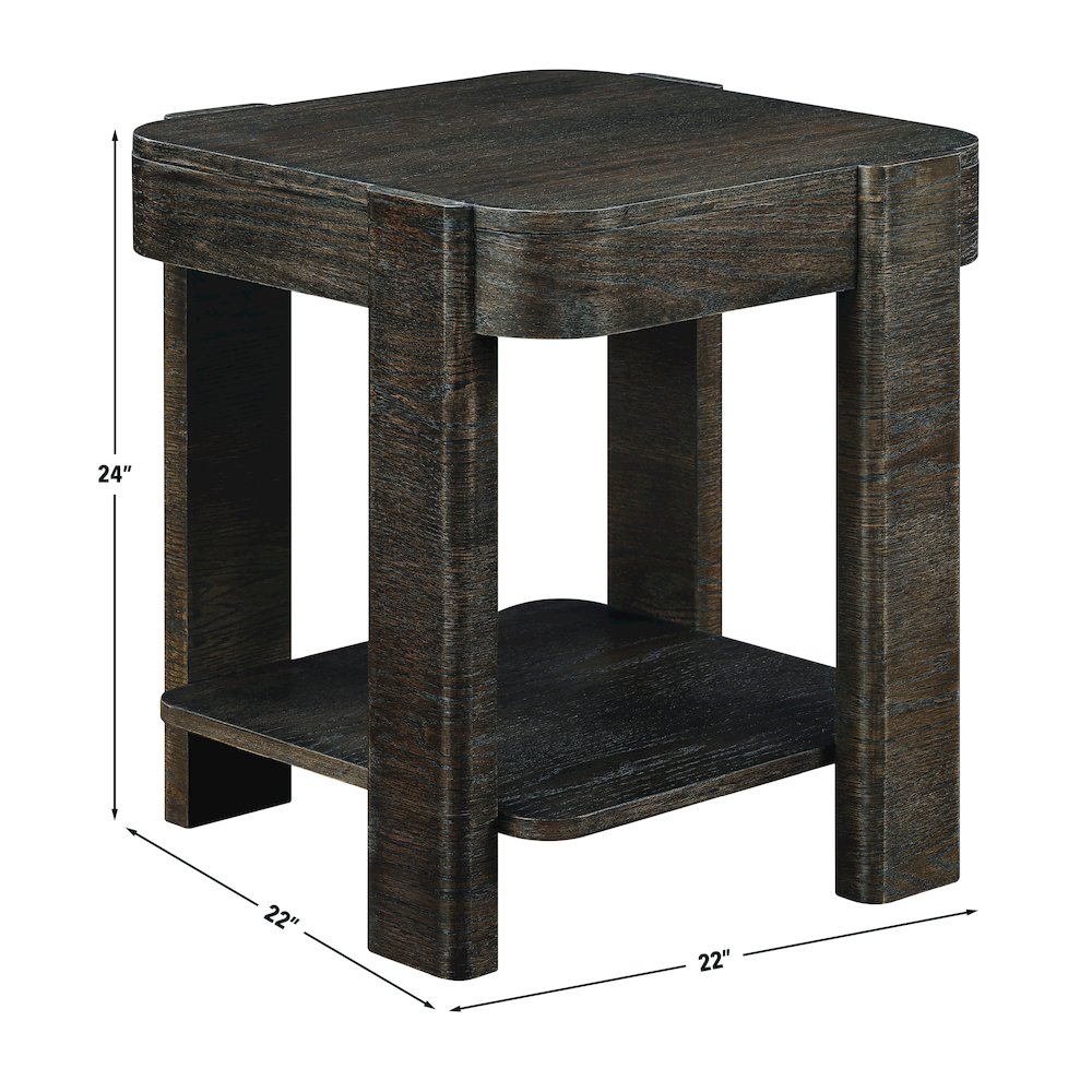 Salina Espresso Square End Table
