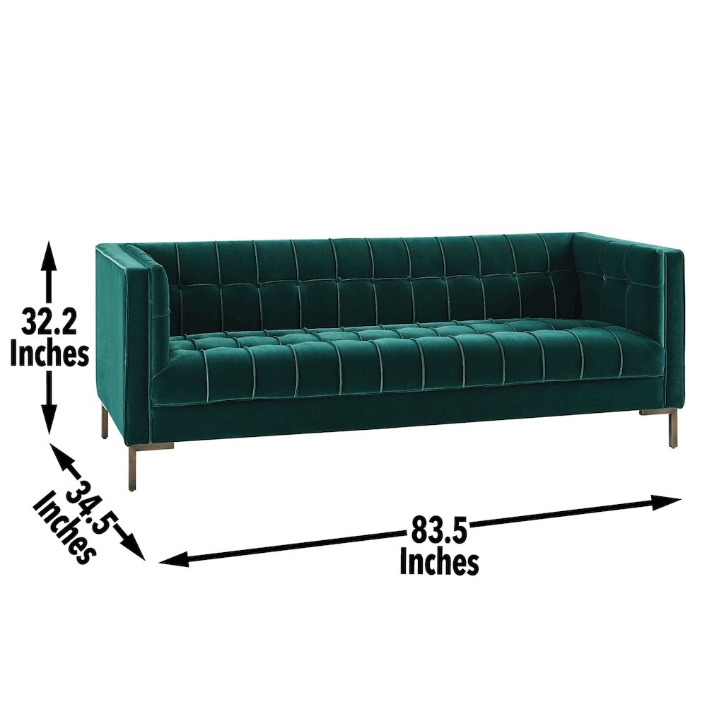 Isaac Green Velvet Sofa