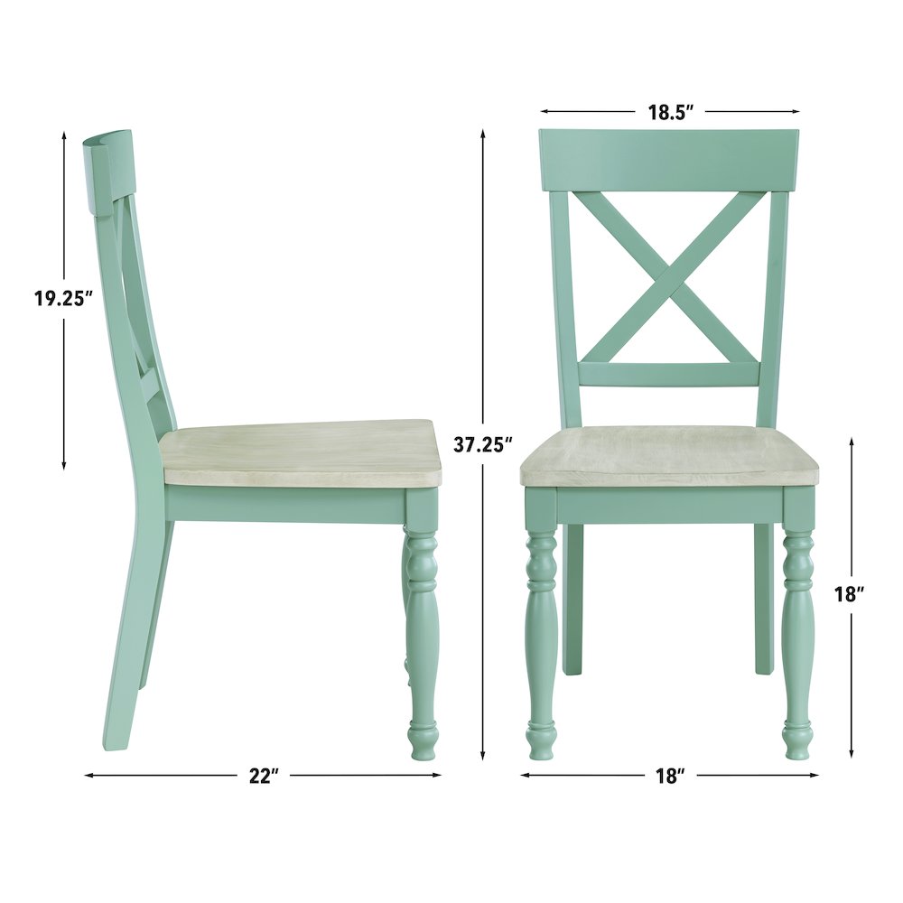 Darcy Green Side Chairs, Set of 2