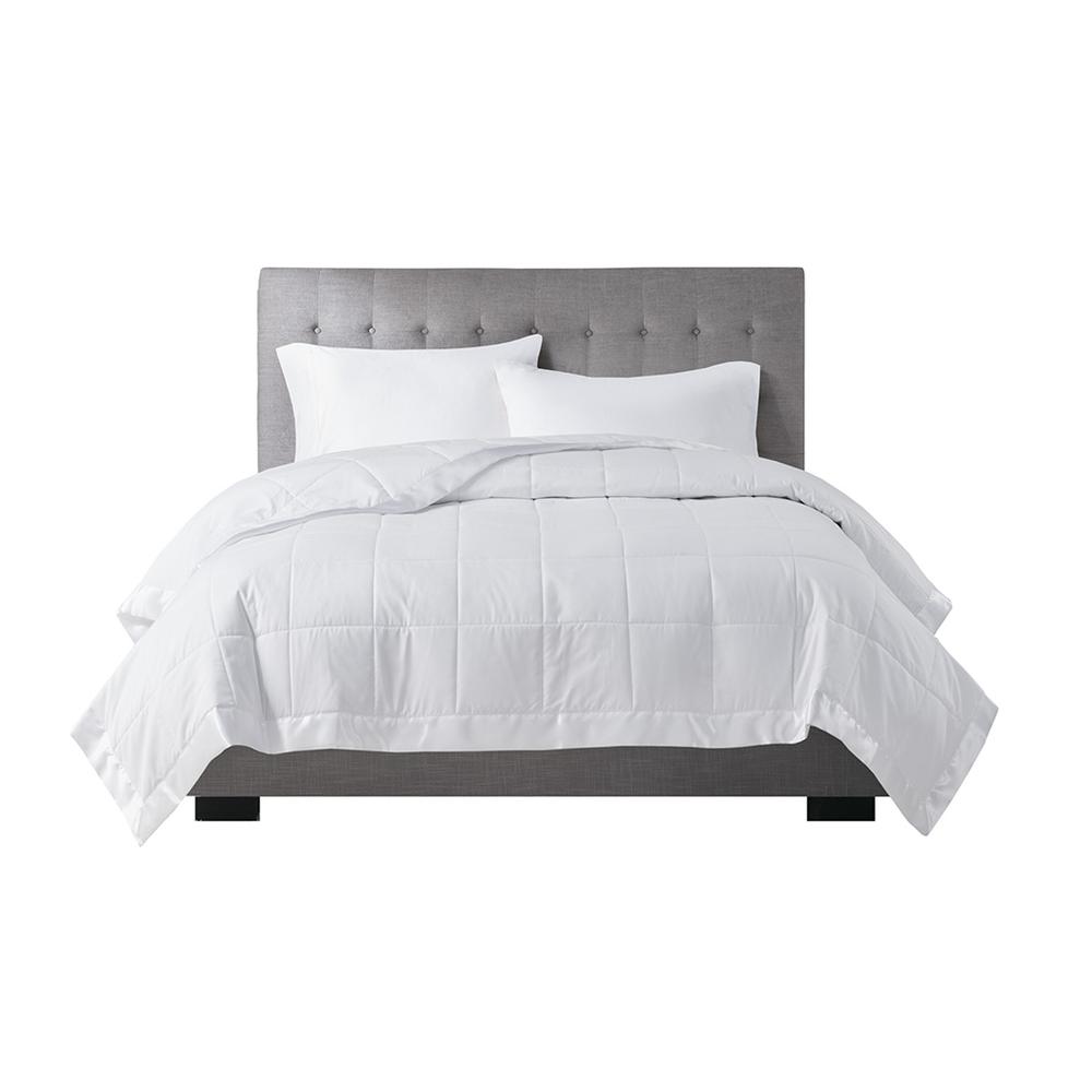 Lightweight Down Alternative Blanket with Satin Trim