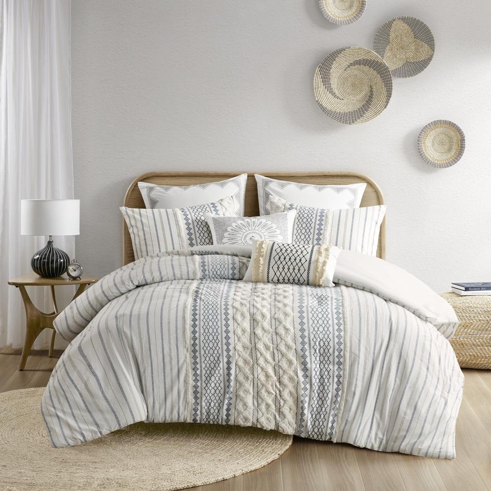 Cotton Printed Comforter Set with Chenille