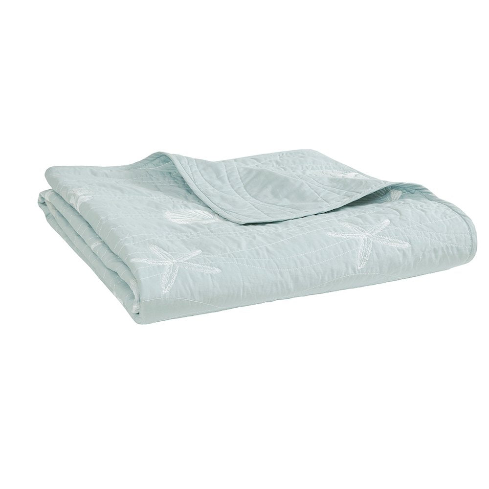 4 Piece Cotton Reversible Embroidered Quilt Set with Throw Pillow
