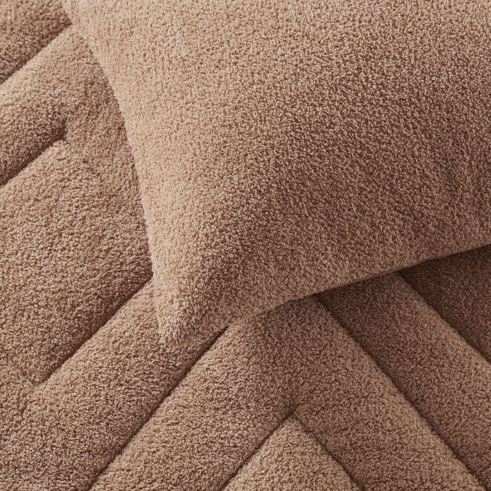 Double Diamond Quilted Teddy Comforter Set