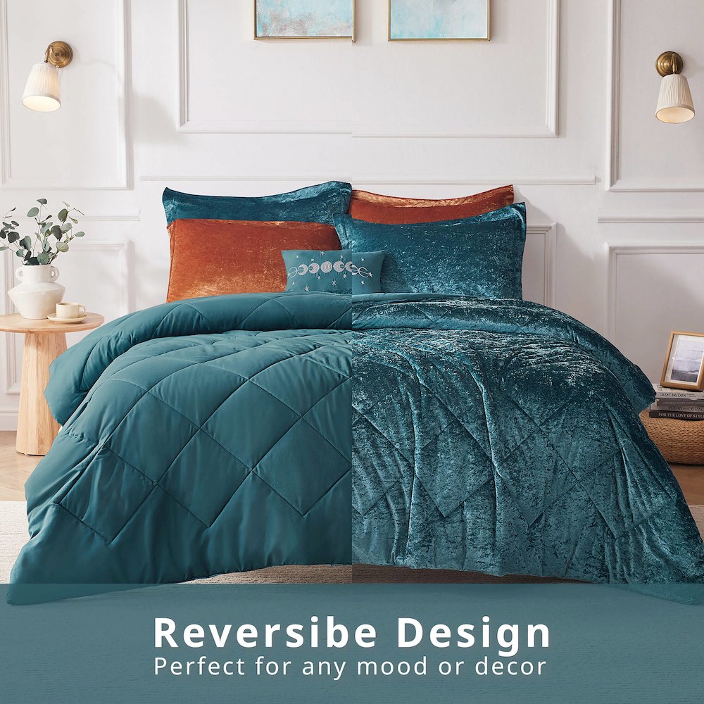 Velvet Duvet Cover Set with Throw Pillow