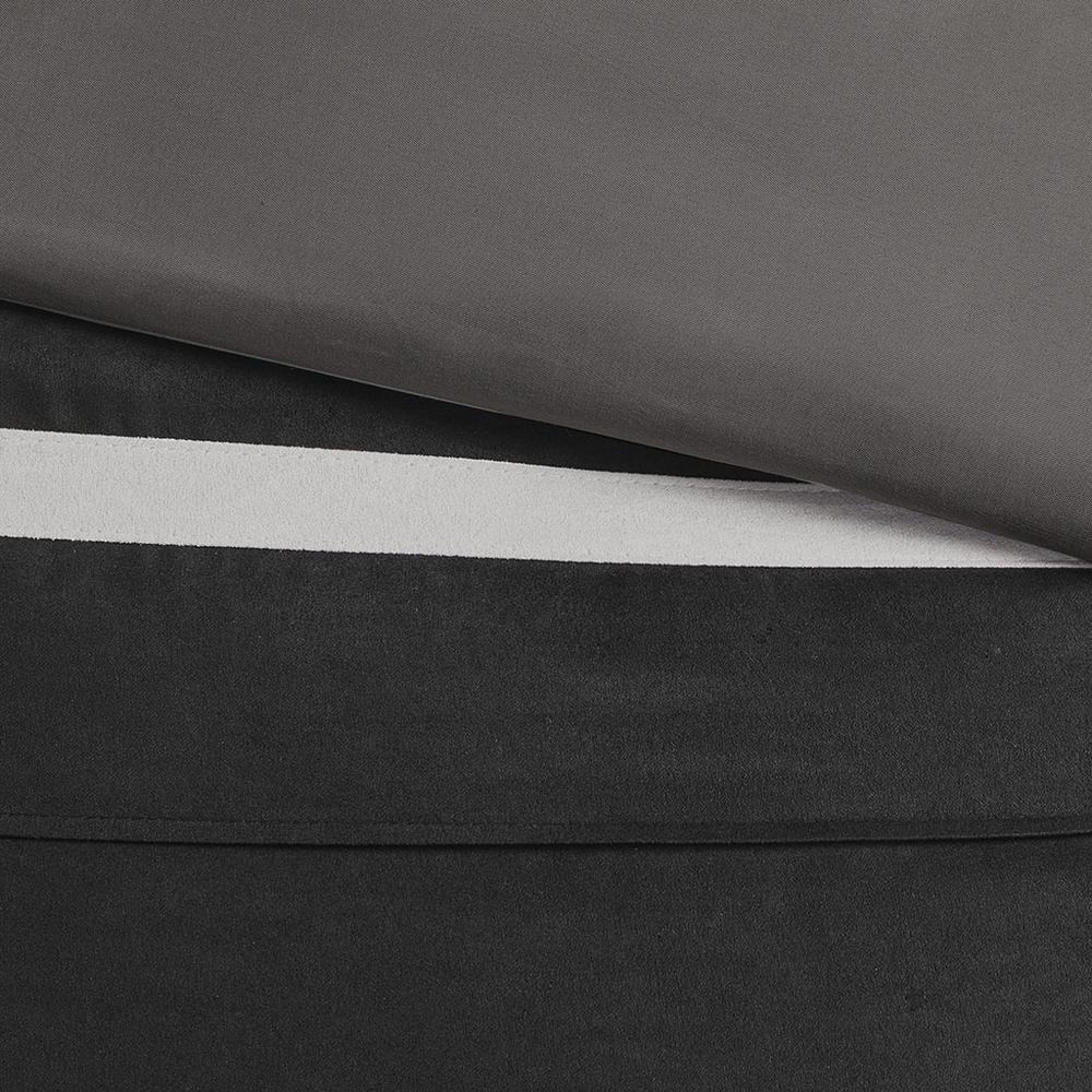 Palmer 7 Piece Faux Suede Comforter Set, Black color