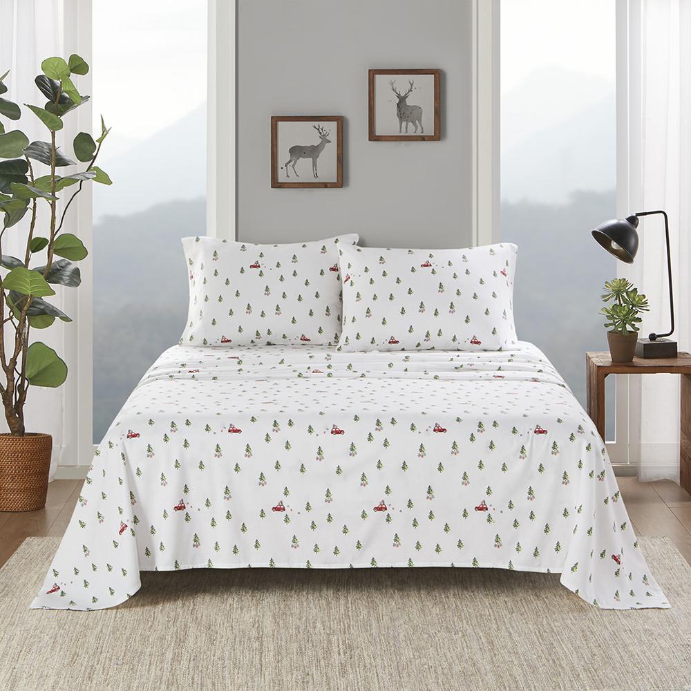 Cotton Flannel Sheet Set, Green Tree Trip color