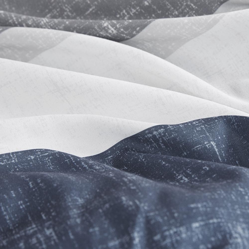 Jaxon Stripe Comforter Set with Bed Sheets, Blue/Grey color