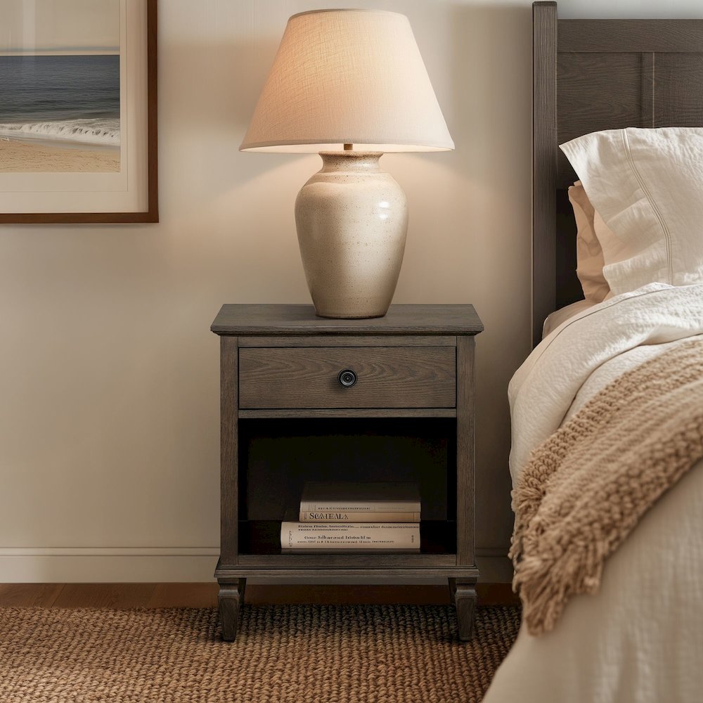 Victoria Nightstand, Antique Brown color