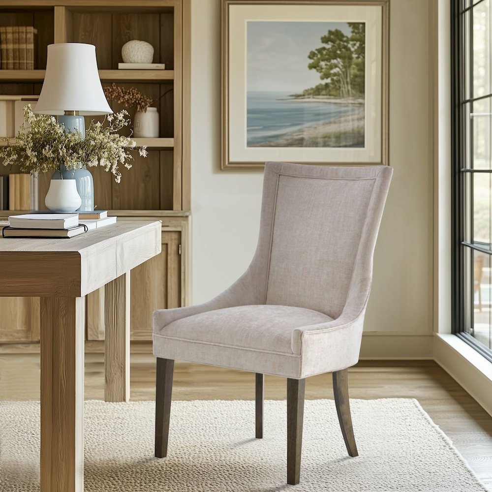 Ultra Upholstered Dining Side Chairs with wood legs (Set of 2)