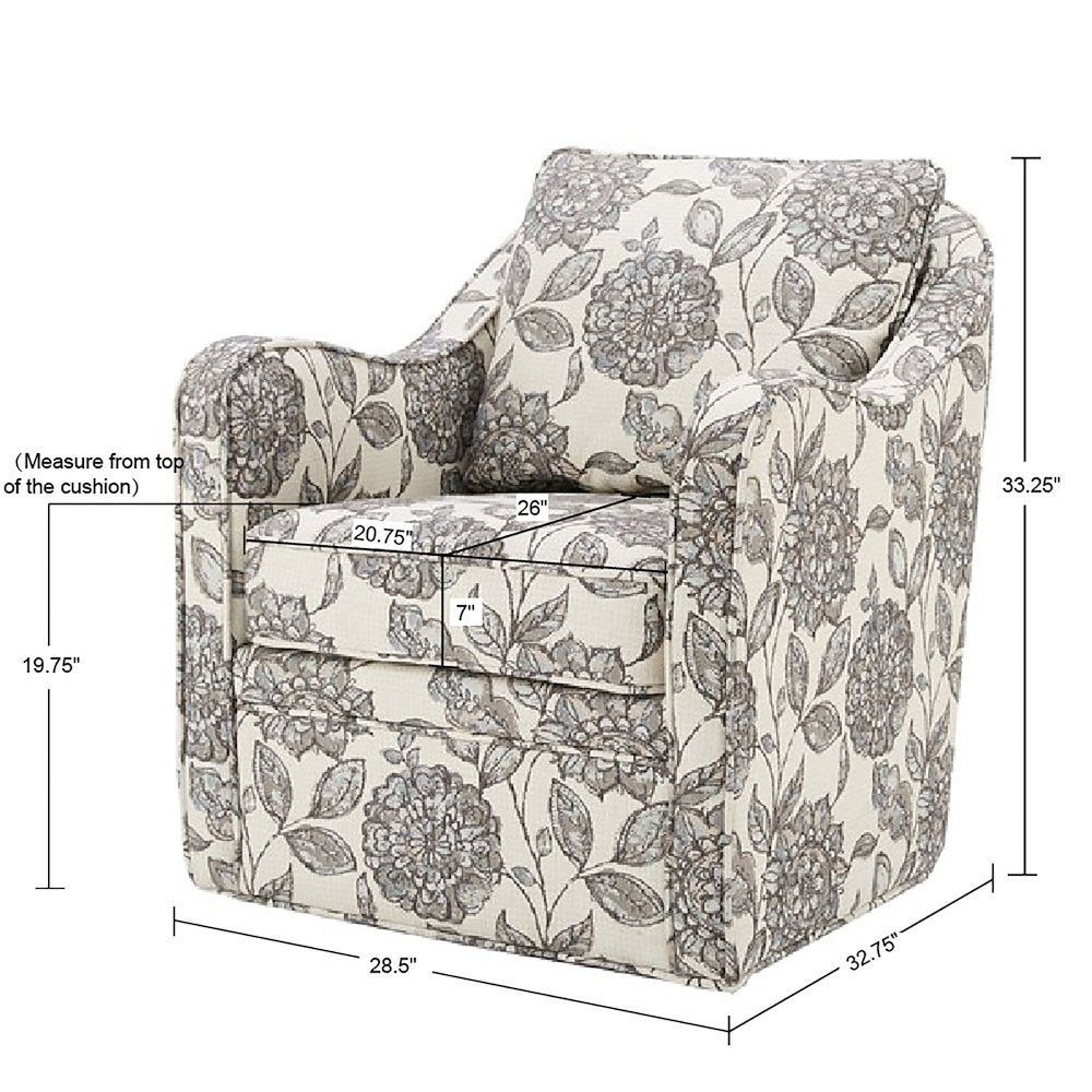 Brianne Upholstered Swivel Curved Armchair