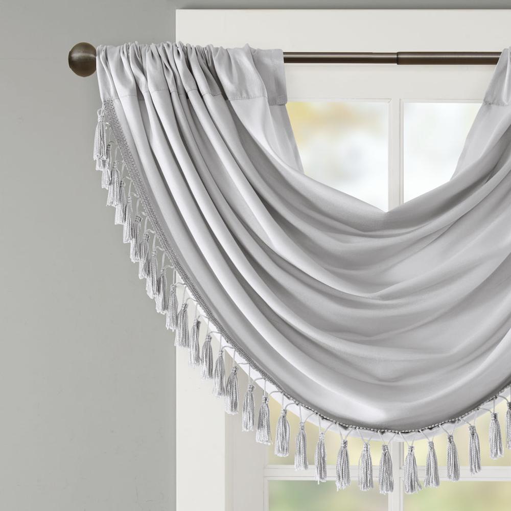 Faux Silk Waterfall Embellished Valance