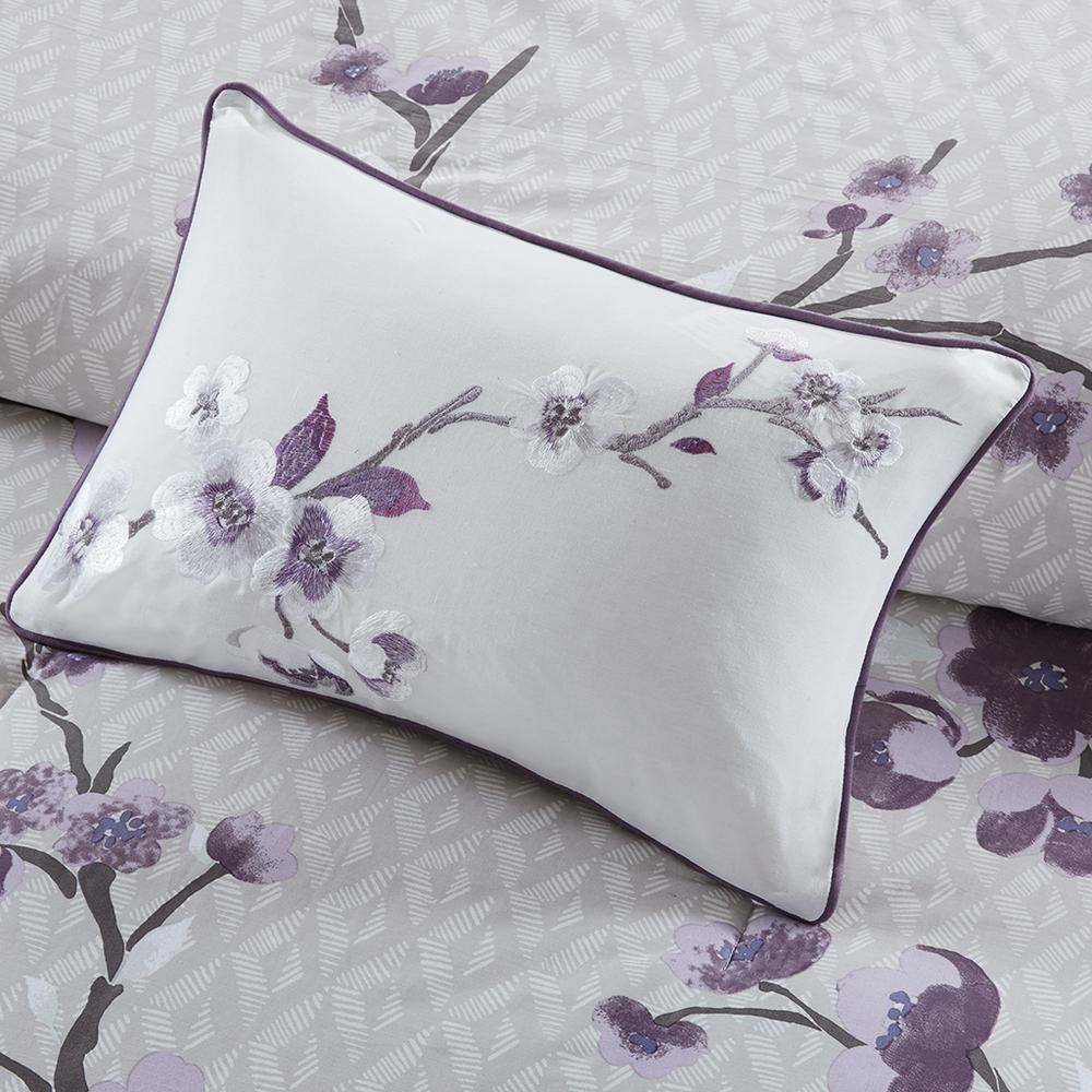 Purple Floral 8 Piece Comforter Set, Belen Kox
