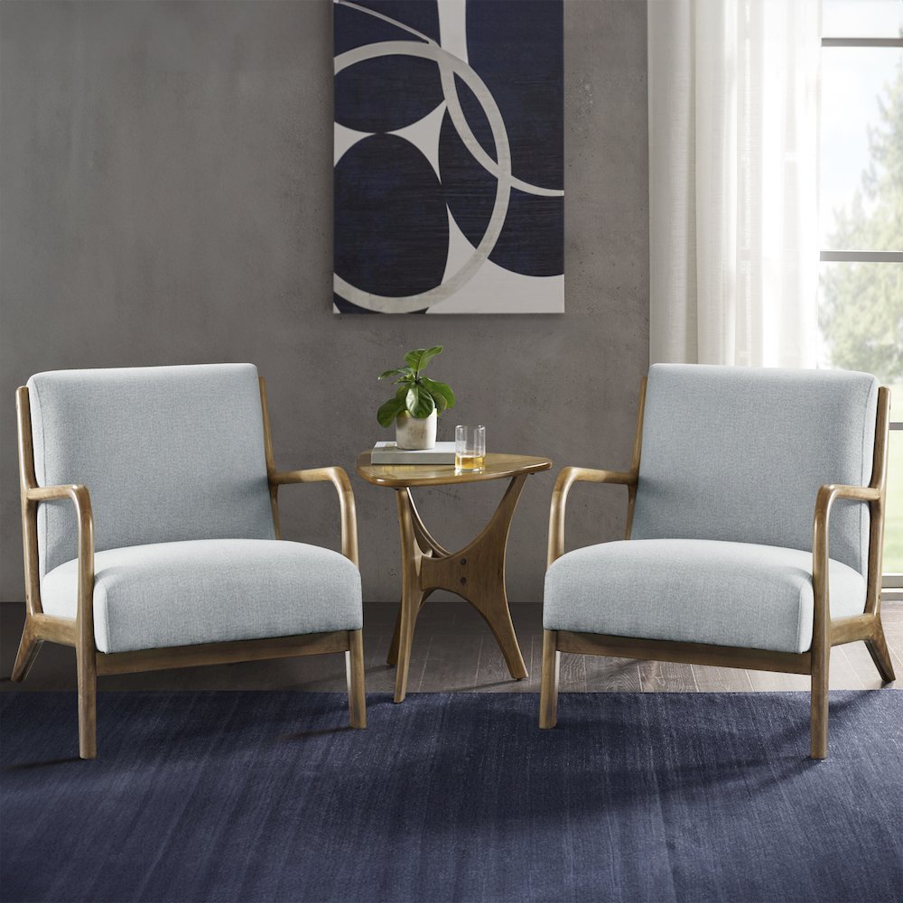 Novak Lounge Chair Set of 2 in Light Blue