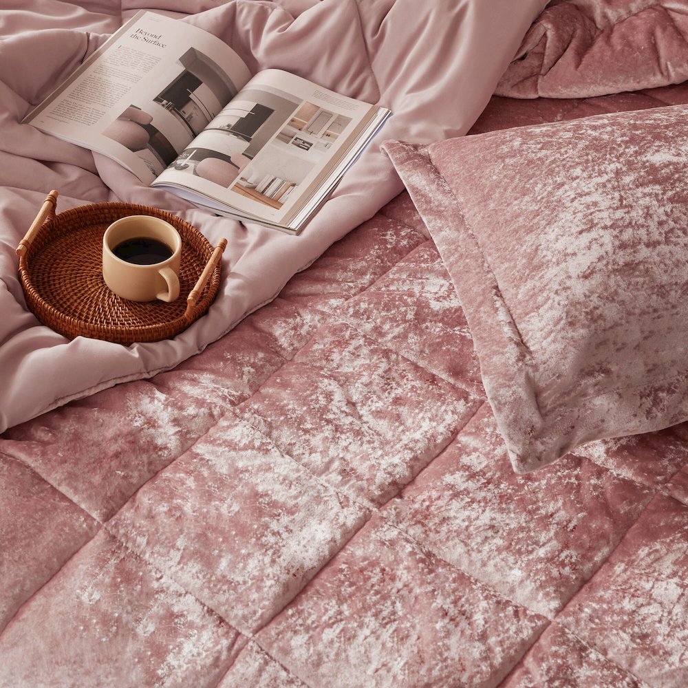Velvet Comforter Set with Throw Pillow