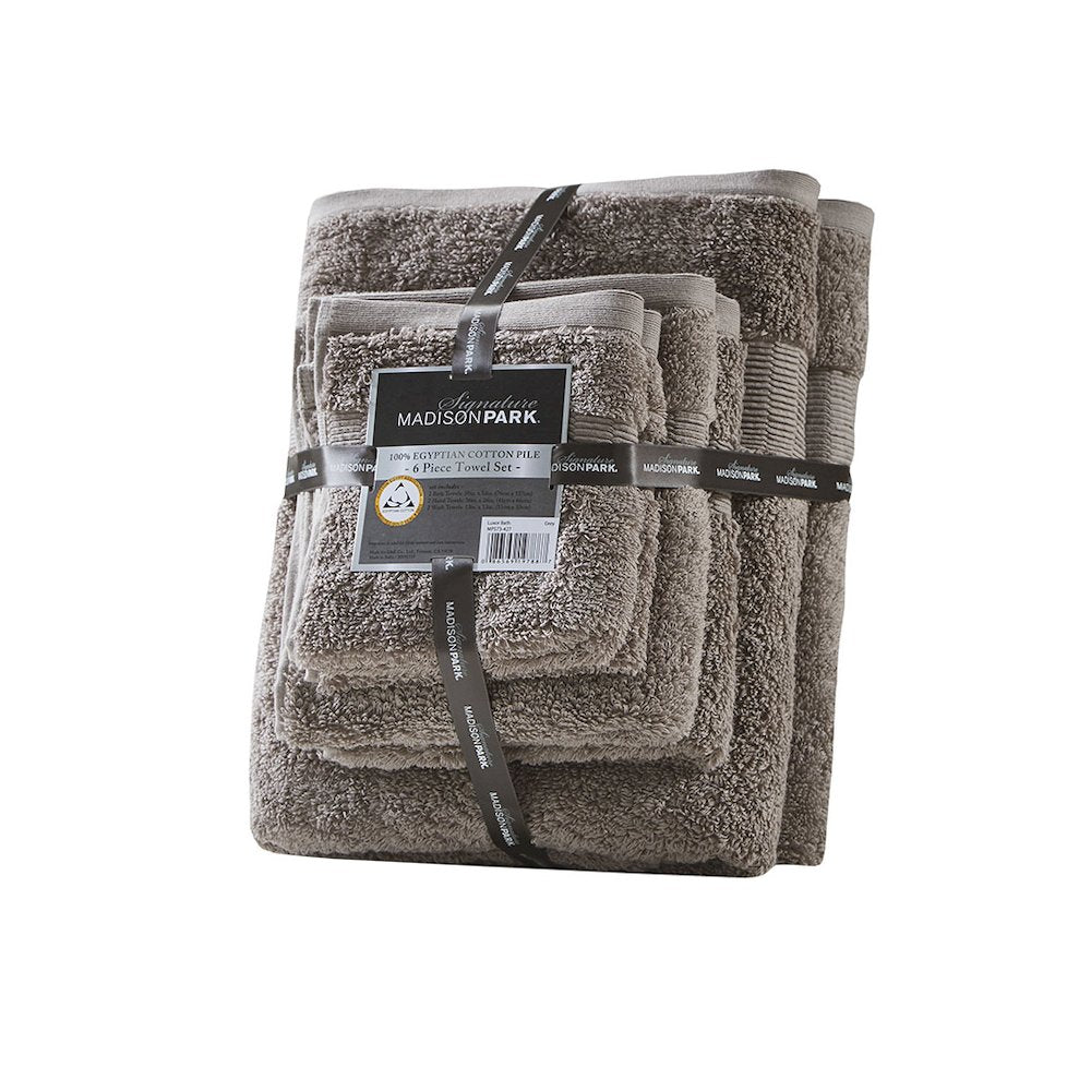 Taupe Luxury 6-Piece Towel Set, Belen Kox